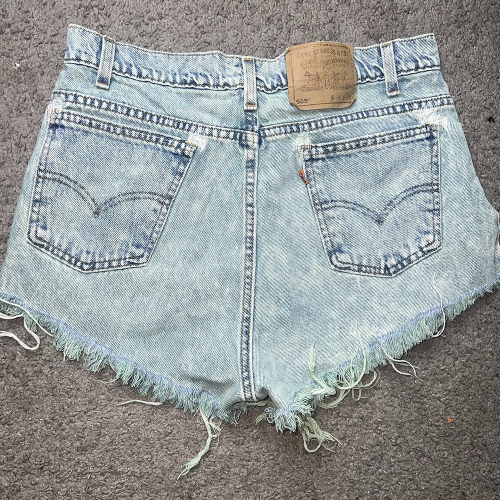 Vintage Levi's 1980s Orange Tab Cut Off Jean Shorts 34 Inch Waist